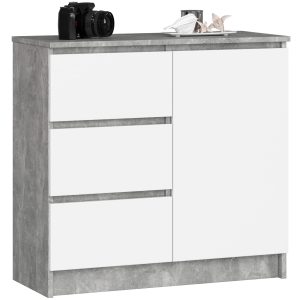 KOMODA K80 JERRY 1D 3SZ PK BETON / BIAŁA