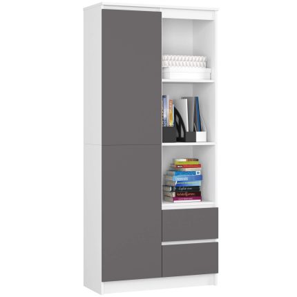 REGAŁ R11 R80 1D 2SZ CLP PK BIAŁY / SZARY