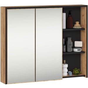 SZAFKA ŁAZIENKOWA WISZĄCA VAMI W90 2D 3P LO DĄB CRAFT / CZARNY