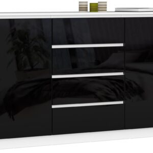 KOMODA K160 2D 4SZ CLP PK CZARNY POŁYSK