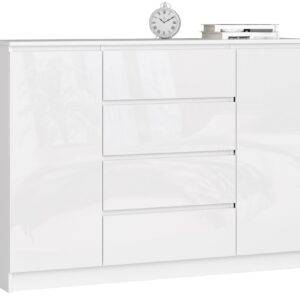 KOMODA K140 2D 4SZ CLP BIAŁY POŁYSK