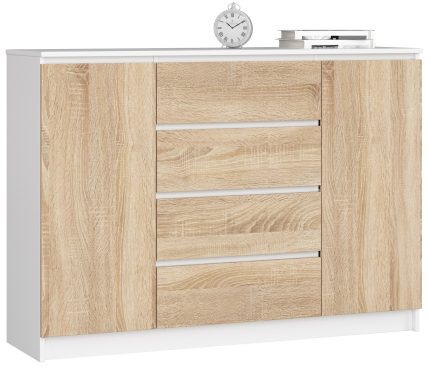 KOMODA K140 2D 4SZ CLP BIAŁY / SONOMA