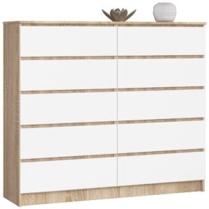 KOMODA K140 10SZ CLP PK DĄB SONOMA / BIAŁY