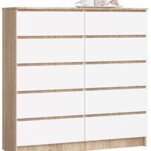 KOMODA K120 10SZ CLP PK DĄB SONOMA / BIAŁY