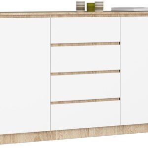 KOMODA K160 2D 4SZ CLP PK DĄB SONOMA / BIAŁY