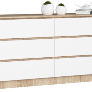 KOMODA K160 6SZ CLP PK DĄB SONOMA / BIAŁY
