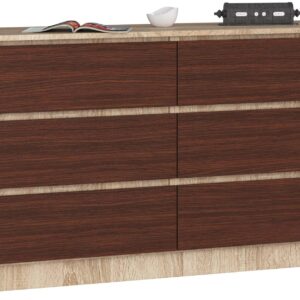 KOMODA K140 6SZ CLP DĄB SONOMA / WENGE
