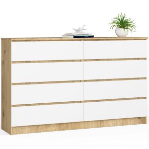 KOMODA K160 8SZ CLP DĄB ARTISAN / BIAŁY