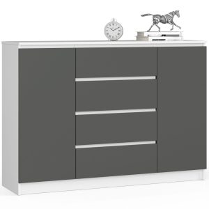 KOMODA K140 2D 4SZ CLP PK BIAŁY / SZARY