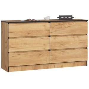 KOMODA K140 6SZ CLP PK DĄB CRAFT