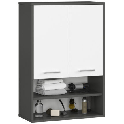 SZAFKA WISZĄCA FIN H934 W64 2D 1P GRAFIT SZARY/BIAŁA