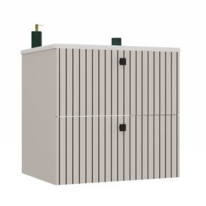 SZAFKA POD UMYWALKĘ TIGO 60 2S KASZMIR RYFLOWANY FRONT + UMYWALKA