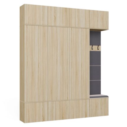 Garderoba HAGA IV/3Sz1W DĄB SONOMA 3x Szafa + Wieszak