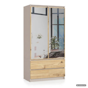 SZAFA S90 2D 2SZ CLP PK LUSTRO KASZMIR / DĄB ARTISAN