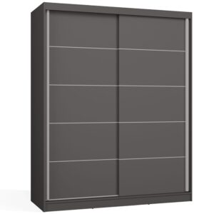 SZAFA Przesuwna IGA 160 Cm Szprosy ANTRACYT Stylowa i Funkcjonalna