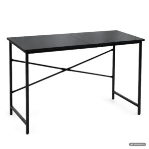 Biurko komputerowe SIMPLE Czarne 120 cm czarny stelaż styl industrialny 120x50x75 cm