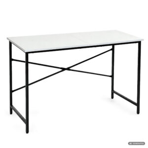 Biurko komputerowe SIMPLE Białe 120 cm czarny stelaż styl industrialny 120x50x75 cm